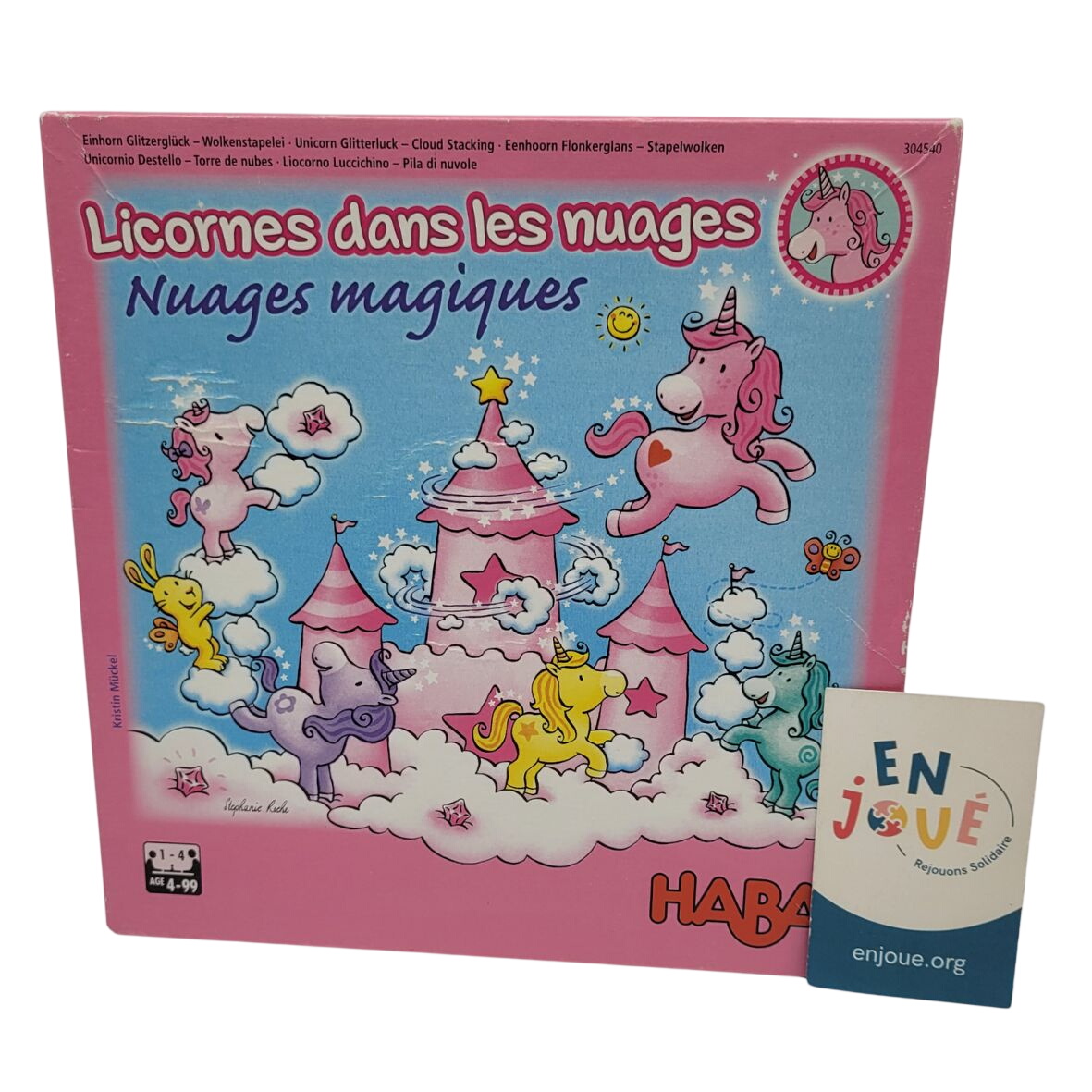 Jeu de société - Licornes Dans Les Nuages Nuages Magiques - Haba - Dès 4 ans. Bon état - 10,00 € Jeu de société - Licornes Dans Les Nuages Nuages Magiques - Haba - Dès 4 ans. Bon état reconditionné disponible sur Label Emmaüs