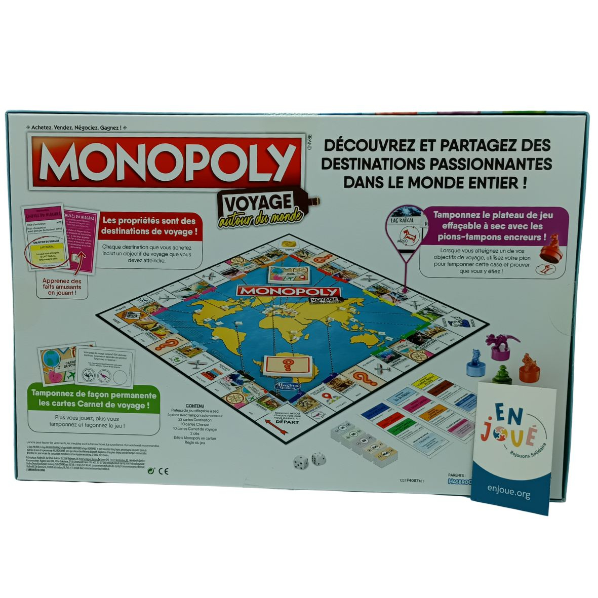 Voir photo 2 de Jeu de société - Monopoly Voyage Autour Du Monde - Hasbro - Des 8 ans. Jeu de société - Monopoly Voyage Autour Du Monde - Hasbro - Des 8 ans. Parfait état reconditionné photo 2