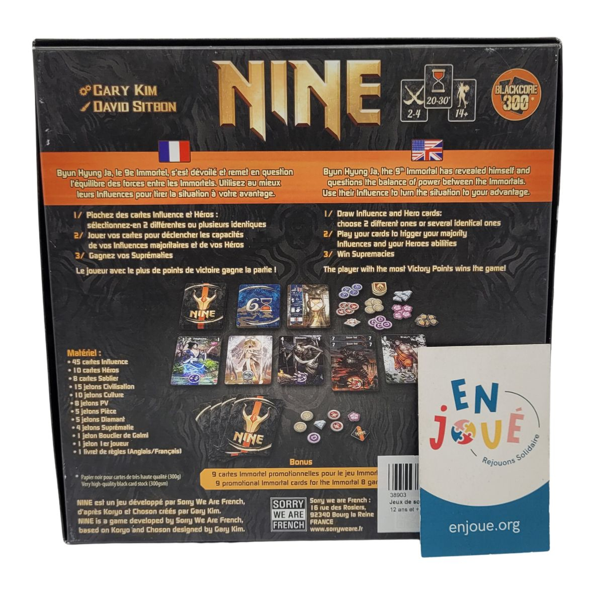 Voir photo 3 de Jeu de société - Nine - Blackcore - Sorry we are French - Dès 14 ans. Jeu de société - Nine - Blackcore - Sorry we are French - Dès 14 ans. Bon état reconditionné photo 3