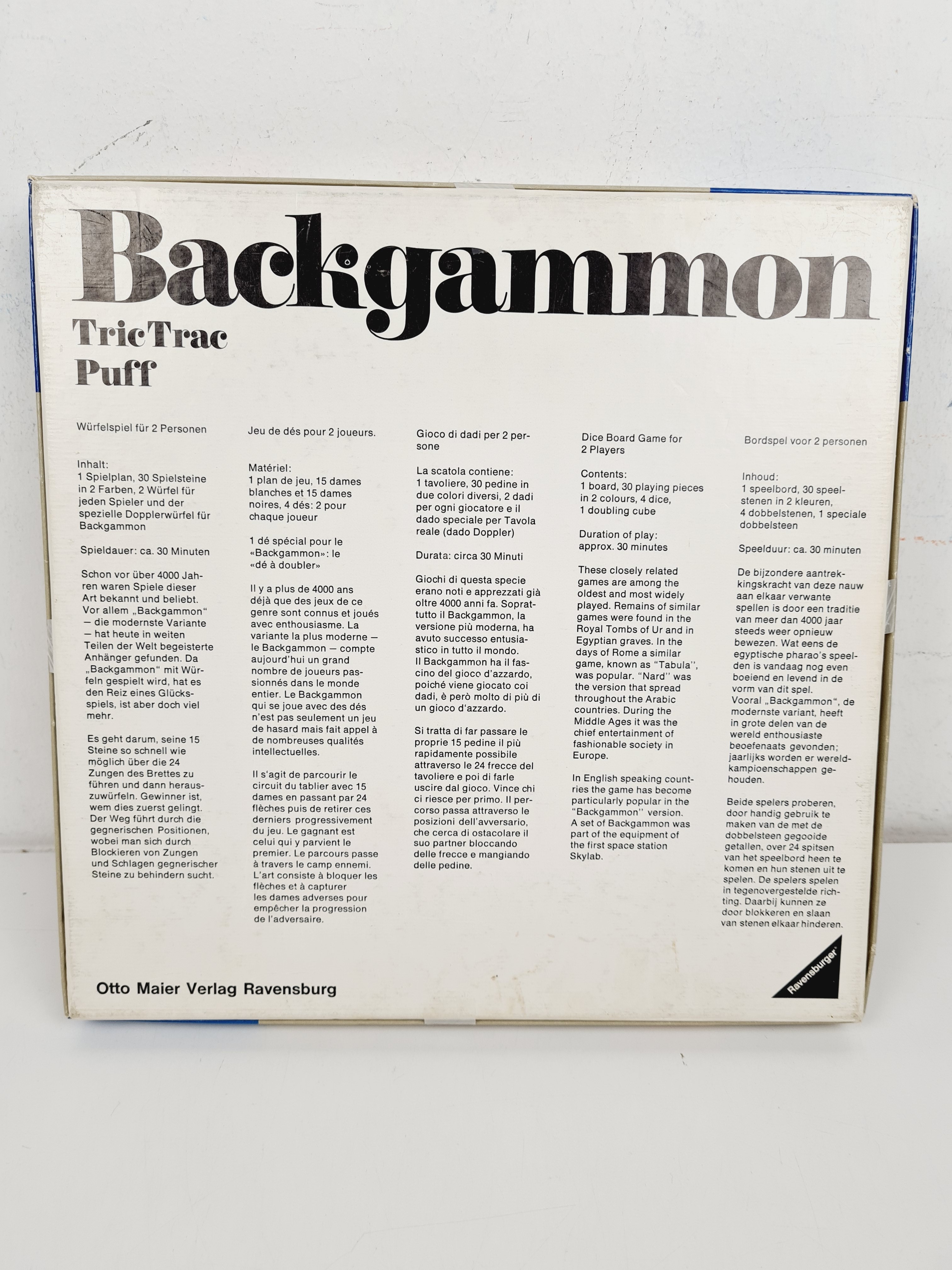 Voir photo 4 de Jeu de stratégie - Backgammon - Tric Trac - Ravensburger Jeu de stratégie - Backgammon - Tric Trac - Ravensburger Bon état reconditionné photo 4