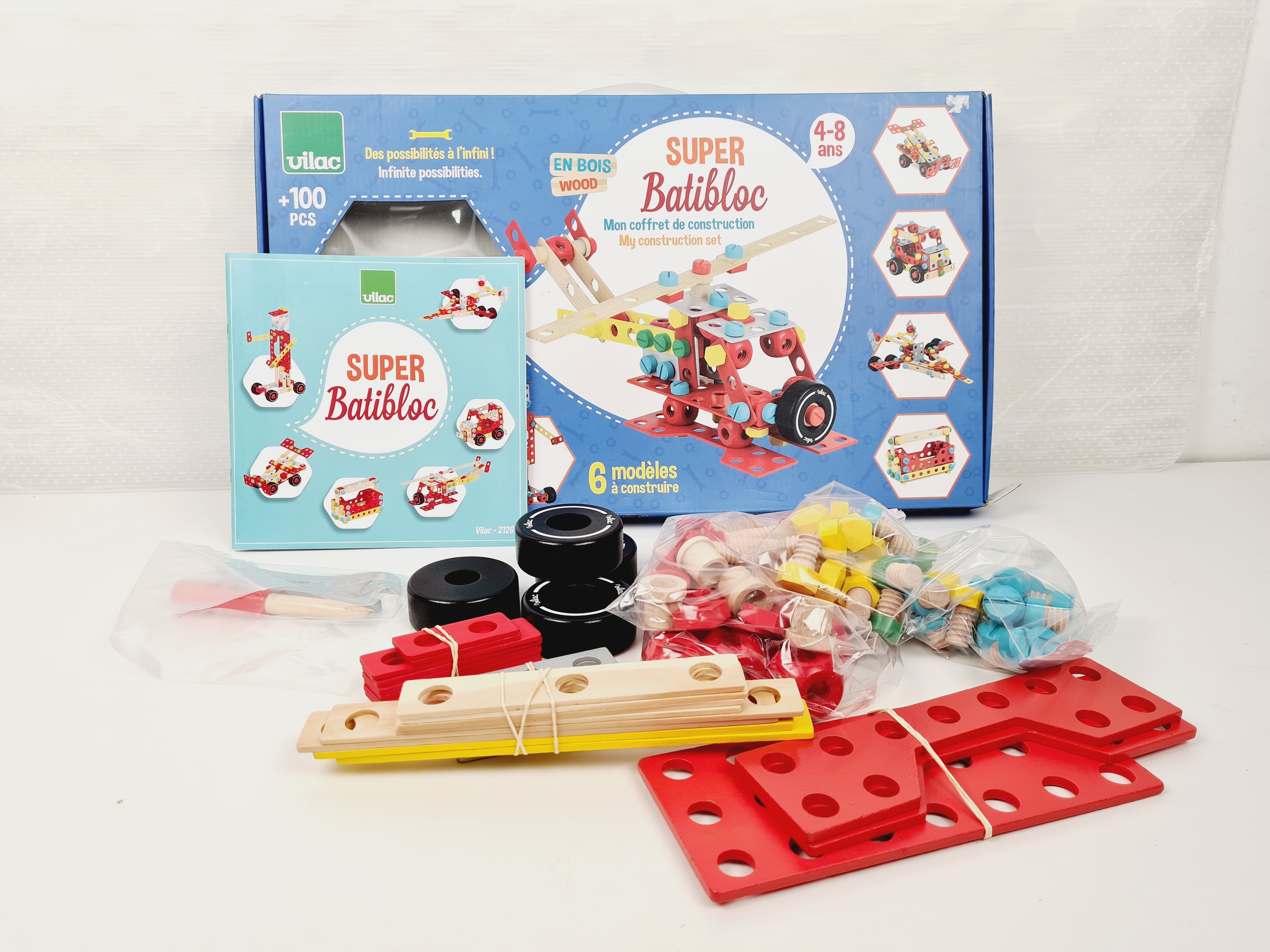 Voir photo 3 de Jeu en Bois - SUPER BATIBLOC - Mon coffre de construction - 4 ans + Jeu en Bois - SUPER BATIBLOC - Mon coffre de construction - 4 ans + Bon état reconditionné photo 3