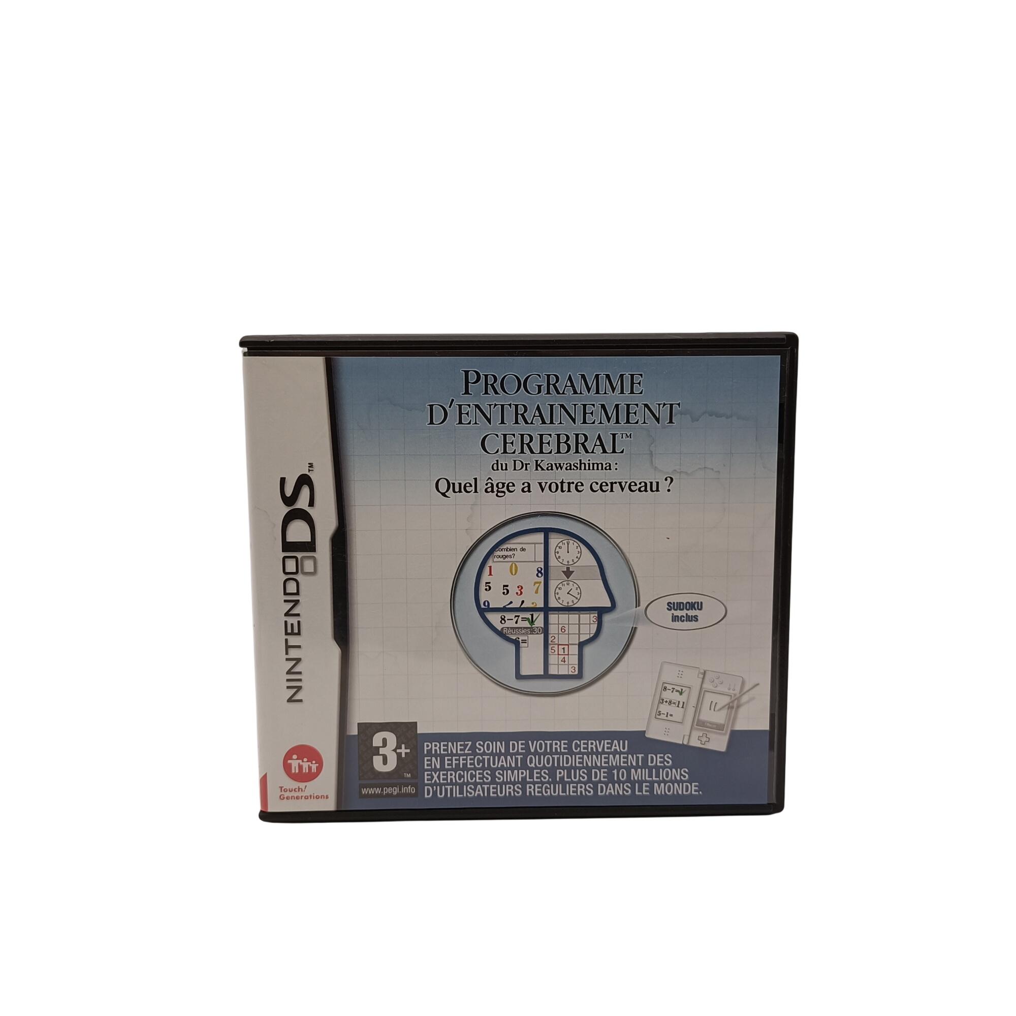Jeu Nintendo DS Programme d'entraînement cérébral Dr Kawashima complet avec notice Très bon état - 10,00 € Jeu Nintendo DS Programme d'entraînement cérébral Dr Kawashima complet avec notice Très bon état reconditionné disponible sur Label Emmaüs