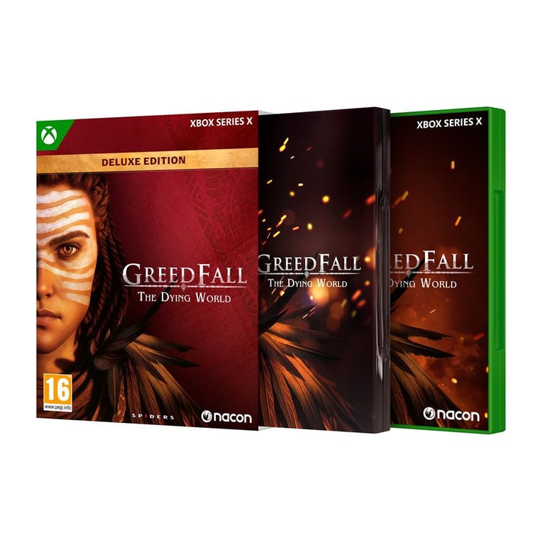 Jeu vidéo Nacon GreedFall: The Dying World Deluxe Edition Steelbook Artbook Bande originale digitale Contenu bonus Xbox Series X Vert - Excellent état Parfait état Nacon reconditionné disponible sur Pixmania