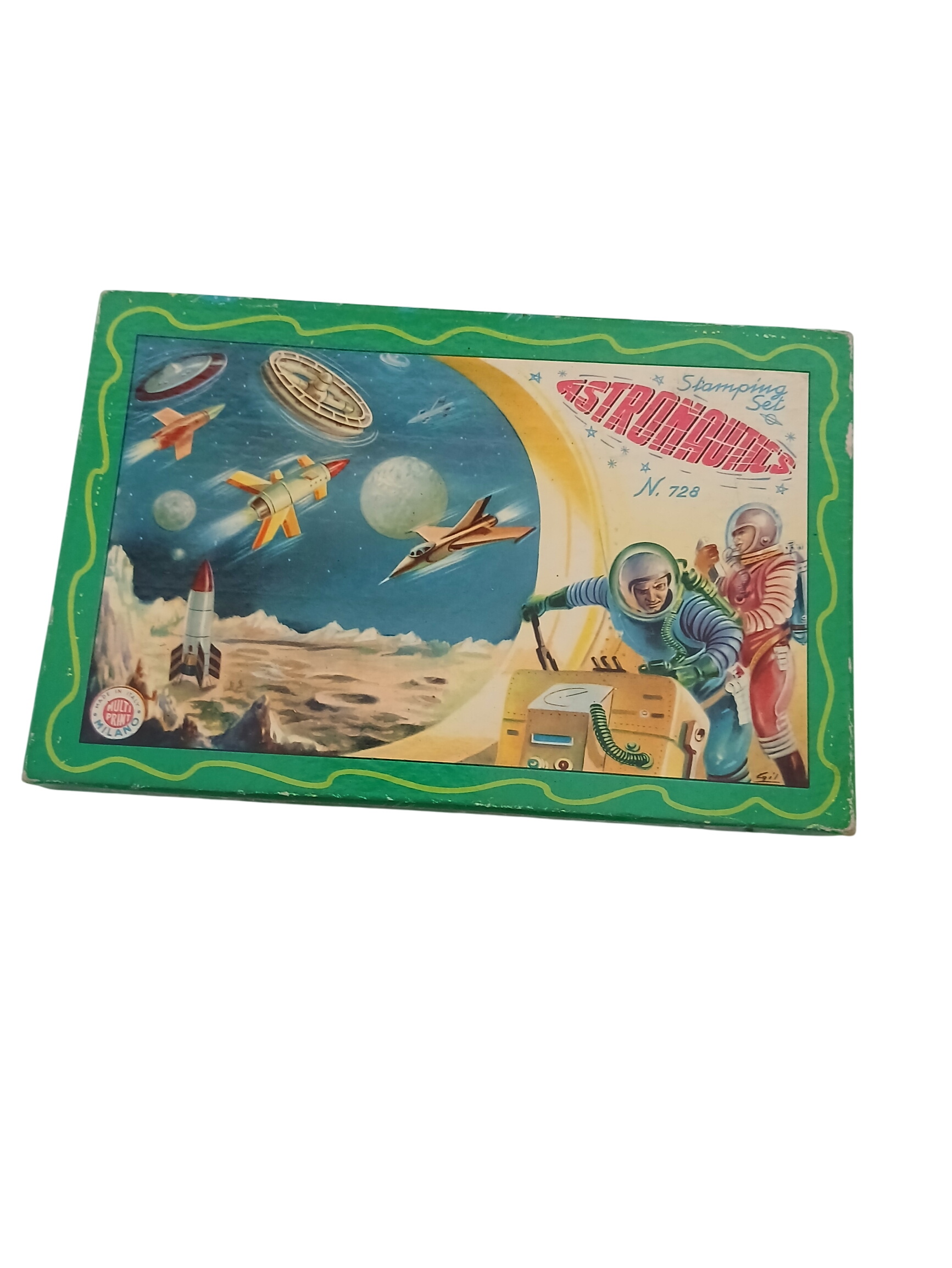 Acheter Jeu vintage de tampons encreurs dénommé ASTRONAUTICS par la société Multi print à Milan ( Italie) Bon état - 10,00 € Jeu vintage de tampons encreurs dénommé ASTRONAUTICS par la société Multi print à Milan ( Italie) Bon état reconditionné disponible sur Label Emmaüs