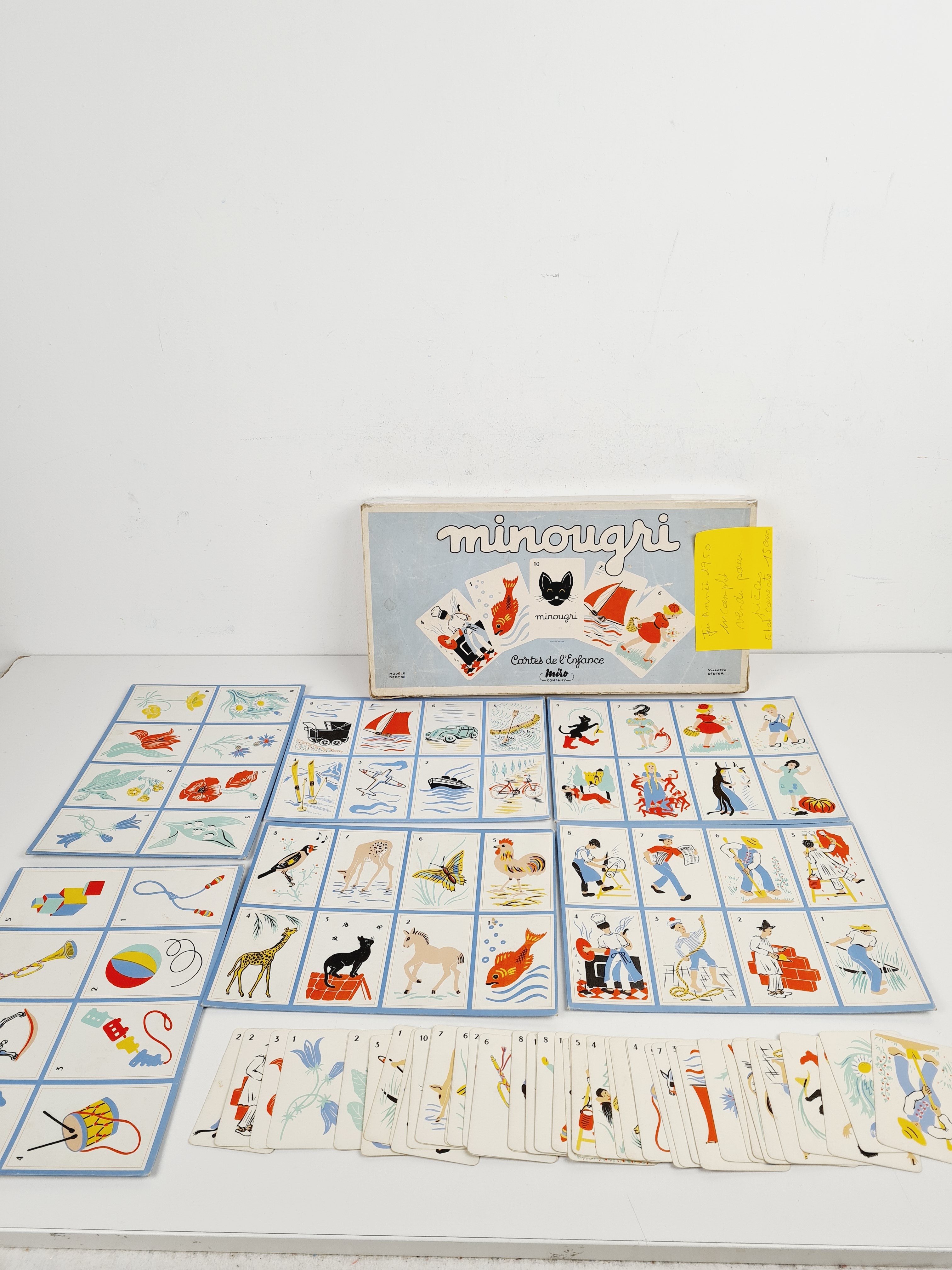 Voir photo 2 de Jeux de société vintage - Minougri incomplet vendu pour pièces - Cartes de l'Enfance - Violette Didier, Miro Company Jeux de société vintage - Minougri incomplet vendu pour pièces - Cartes de l'Enfance - Violette Didier, Miro Company État correct reconditionné photo 2