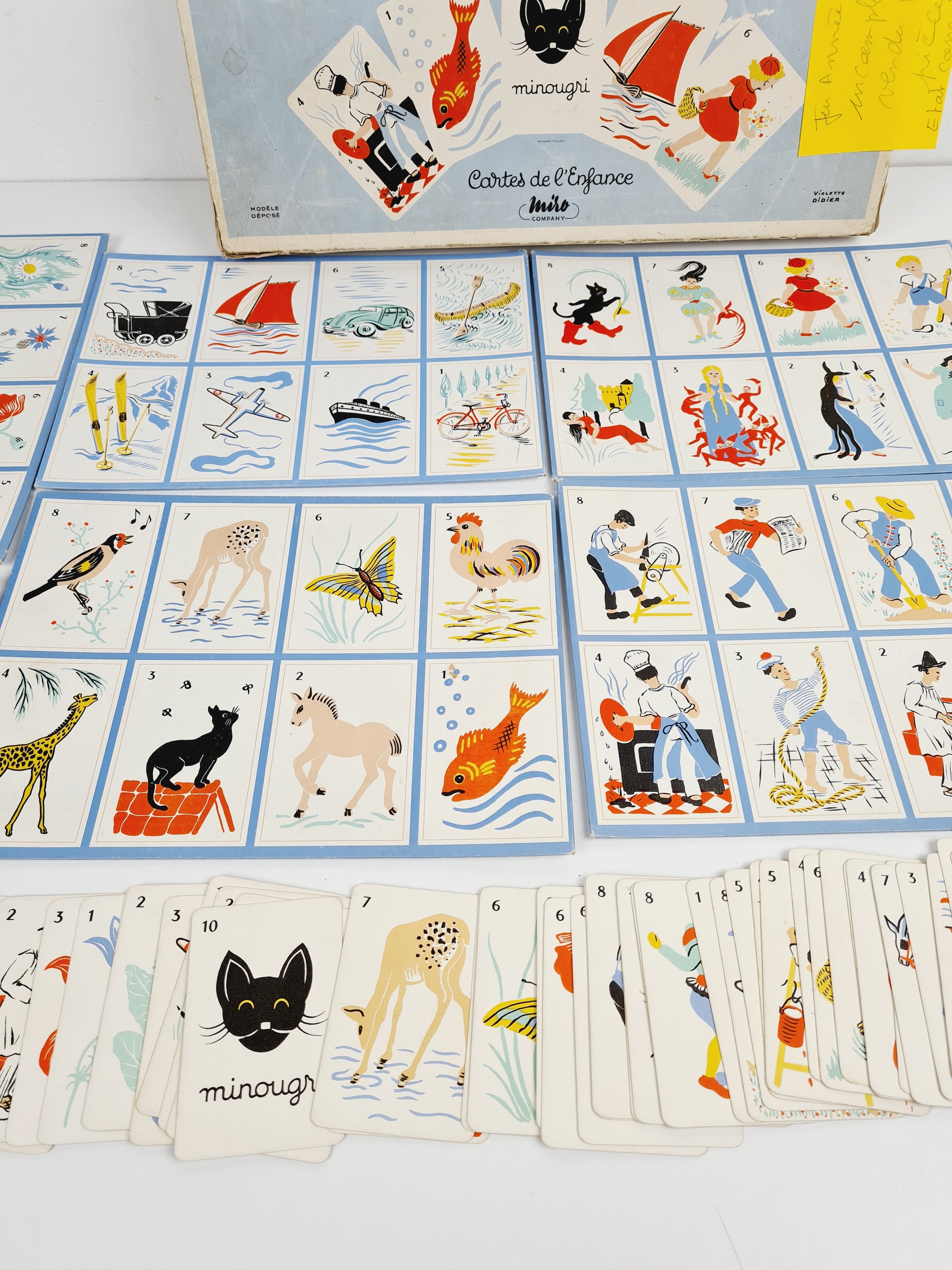 Voir photo 6 de Jeux de société vintage - Minougri incomplet vendu pour pièces - Cartes de l'Enfance - Violette Didier, Miro Company Jeux de société vintage - Minougri incomplet vendu pour pièces - Cartes de l'Enfance - Violette Didier, Miro Company État correct reconditionné photo 6