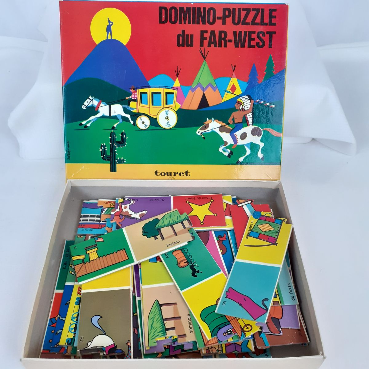 Voir photo 2 de Jeux - Domino Puzzle du Far-west - Vintage Jeux - Domino Puzzle du Far-west - Vintage Bon état reconditionné photo 2