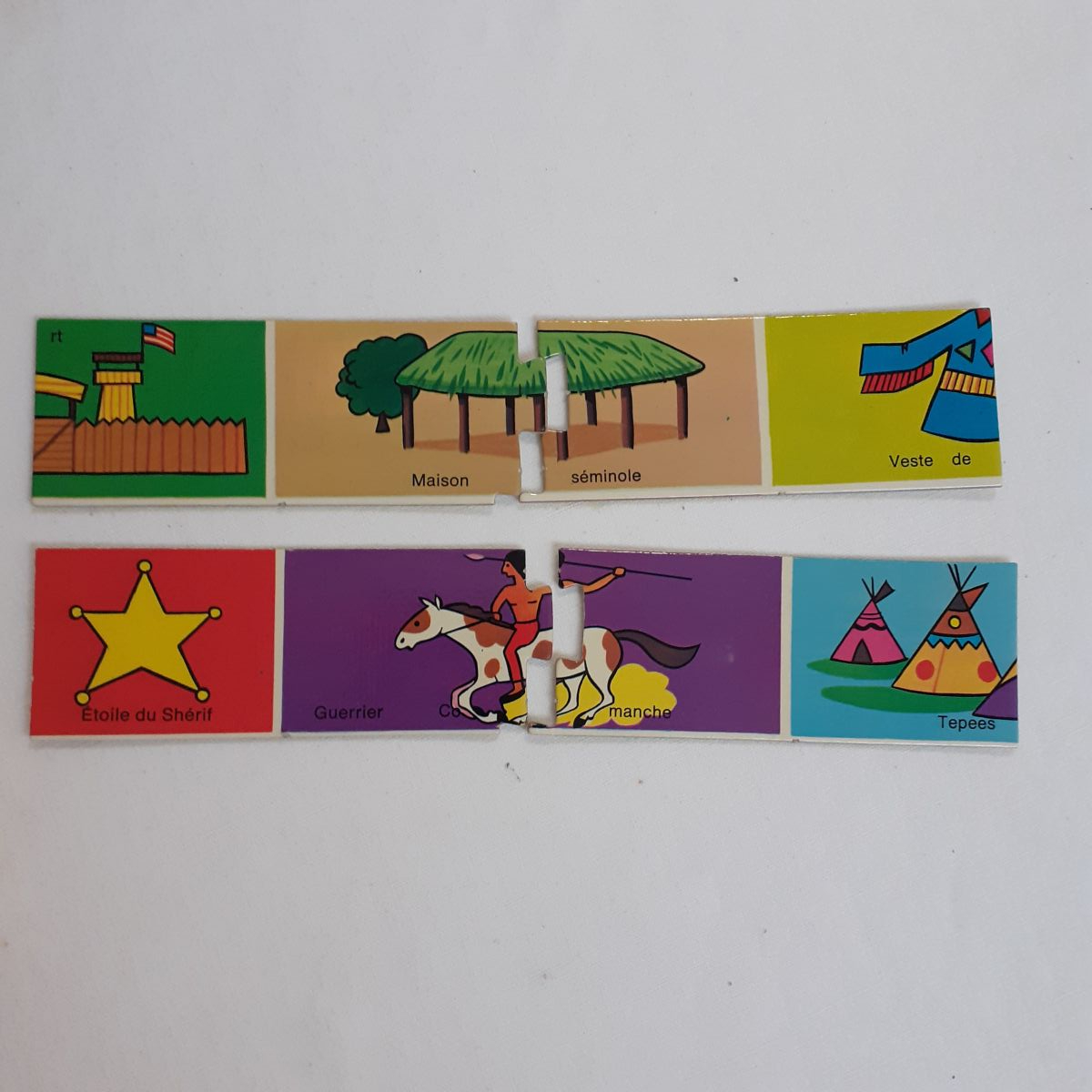 Voir photo 3 de Jeux - Domino Puzzle du Far-west - Vintage Jeux - Domino Puzzle du Far-west - Vintage Bon état reconditionné photo 3
