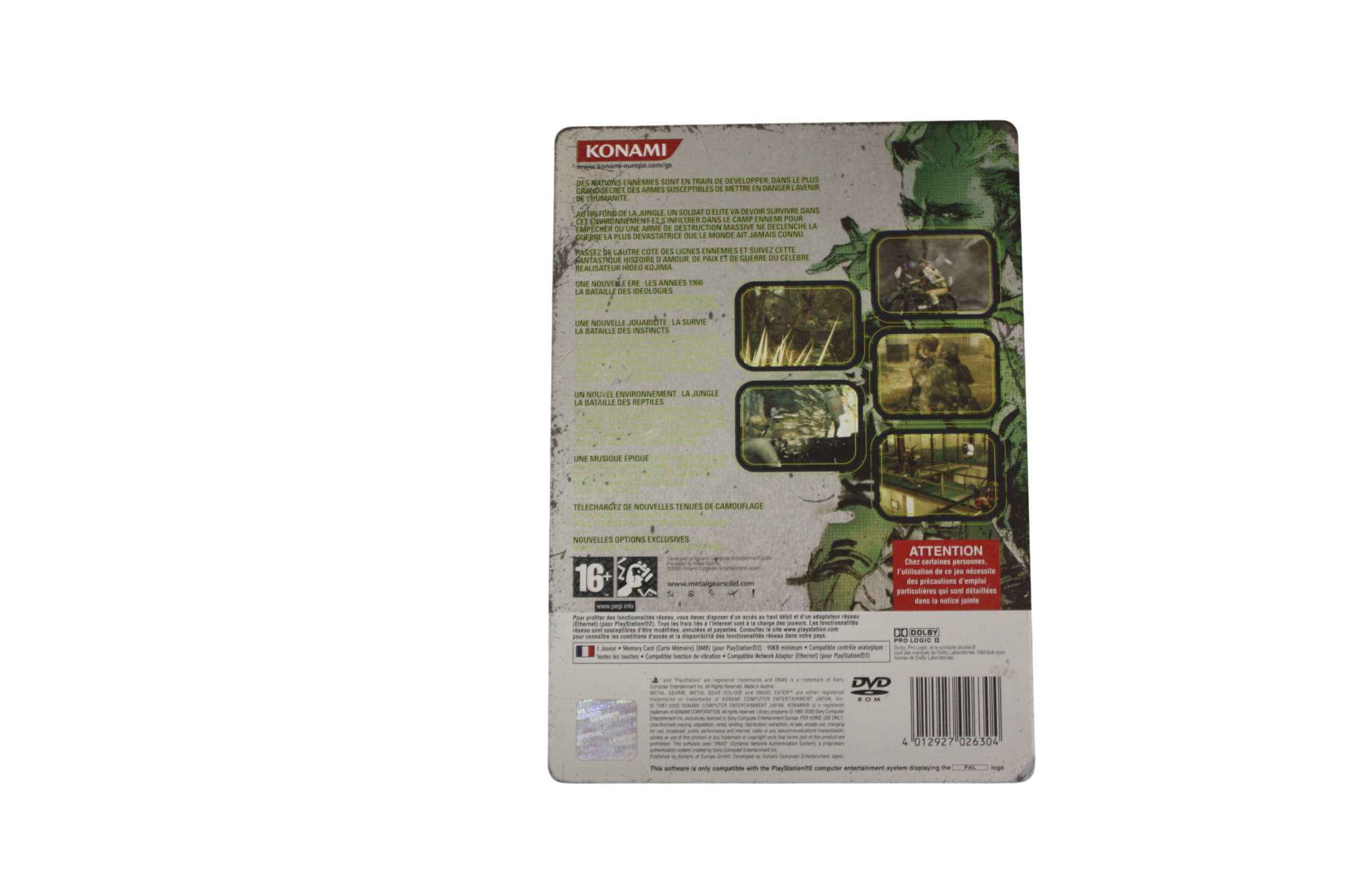 Voir photo 5 de Jeux PS2 Metal Gear Solid 3 Snake Eater Edition Métal Limitée Jeux PS2 Metal Gear Solid 3 Snake Eater Edition Métal Limitée reconditionné photo 5