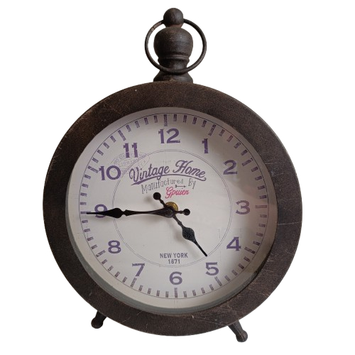 Voir photo 2 de Jolie pendule en métal Vintage Jolie pendule en métal Vintage État correct reconditionné photo 2