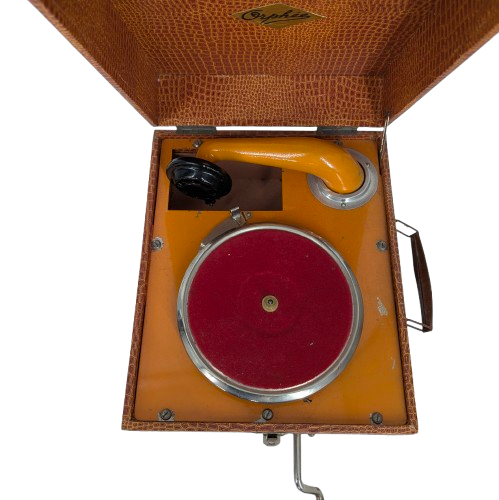 Voir photo 5 de Jouet ancien Gramophone pour enfant dans sa boîte de transport Jouet ancien Gramophone pour enfant dans sa boîte de transport Très bon état reconditionné photo 5