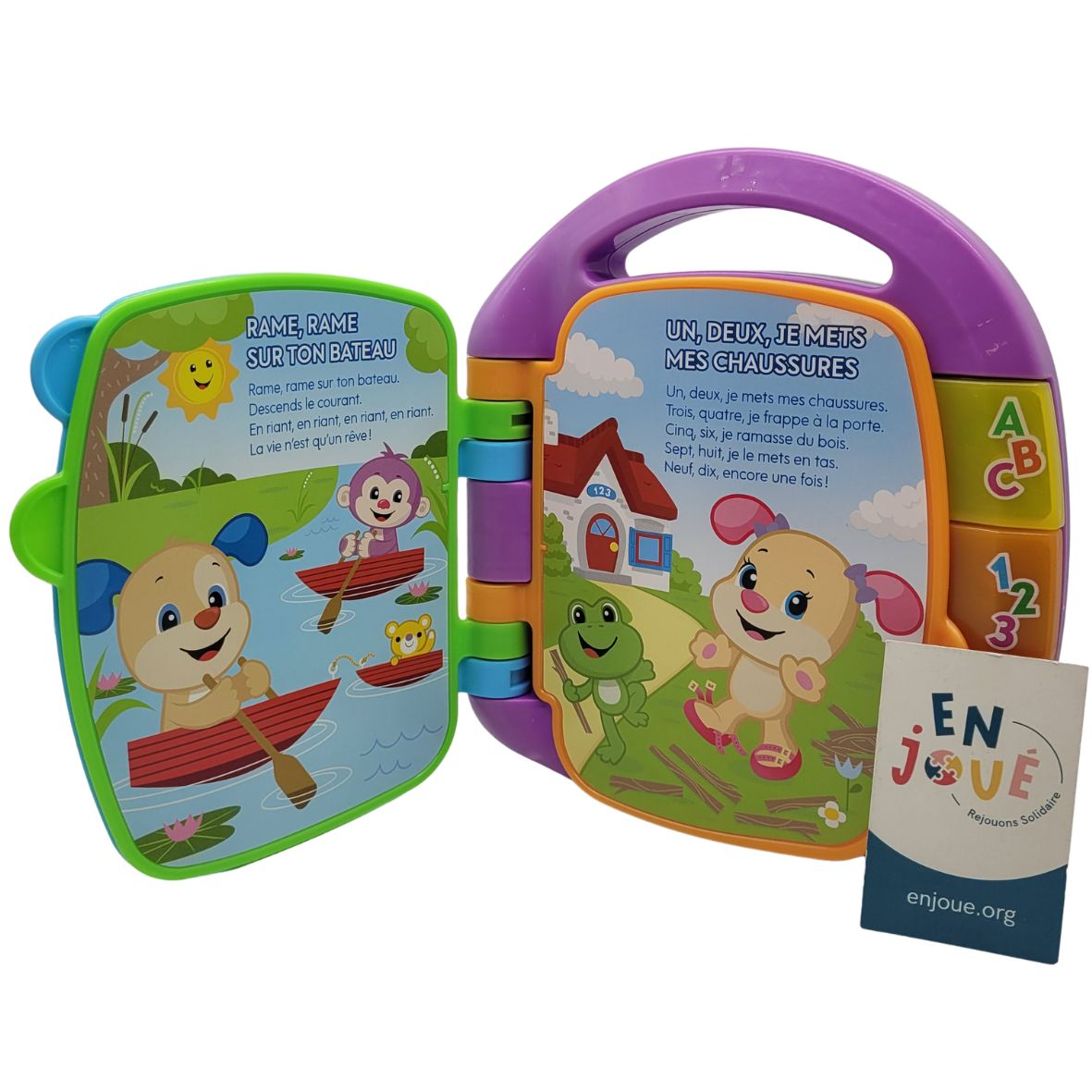 Voir photo 2 de Jouet d’éveil Musical Livre Interactif Comptines Rires et Éveil avec lumières et Musique Fisher Price - Dès 6 mois. Jouet d’éveil Musical Livre Interactif Comptines Rires et Éveil avec lumières et Musique Fisher Price - Dès 6 mois. Bon état reconditionné photo 2
