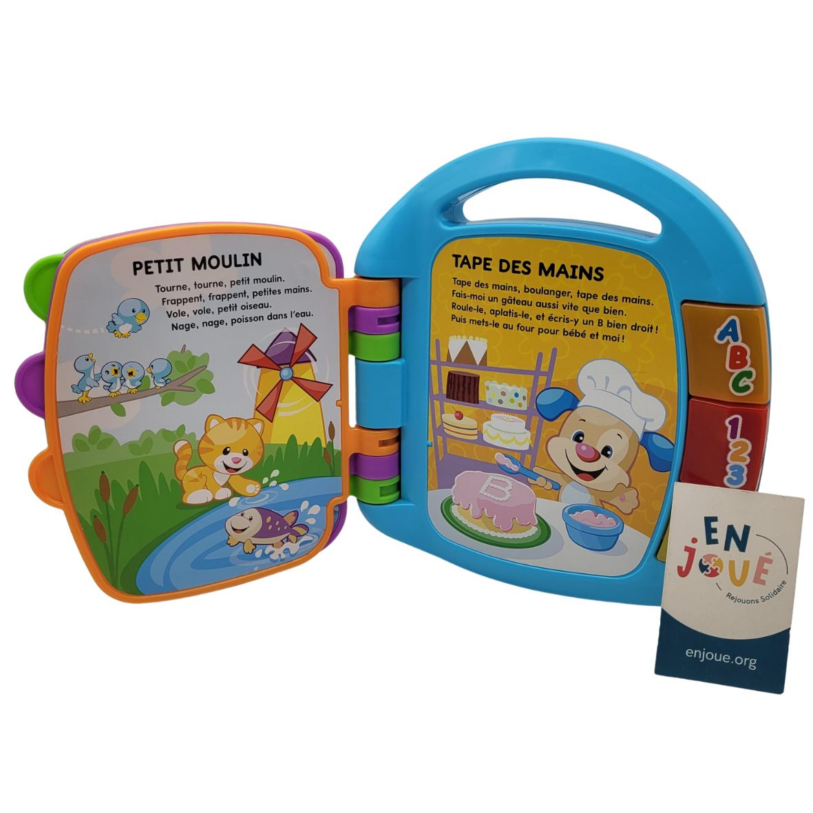 Voir photo 2 de Jouet d’éveil Musical Livre Interactif Comptines Rires et Éveil avec lumières et Musique - Fisher Price - Dès 6 mois. Jouet d’éveil Musical Livre Interactif Comptines Rires et Éveil avec lumières et Musique - Fisher Price - Dès 6 mois. Bon état reconditionné photo 2
