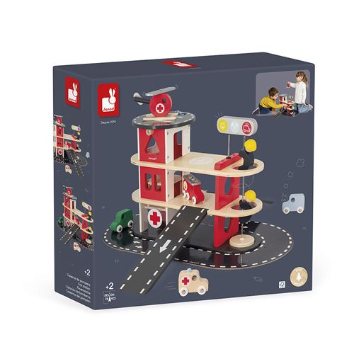 Jouet en bois Janod Bolid Caserne de pompiers État correct Janod reconditionné disponible sur Fnac
