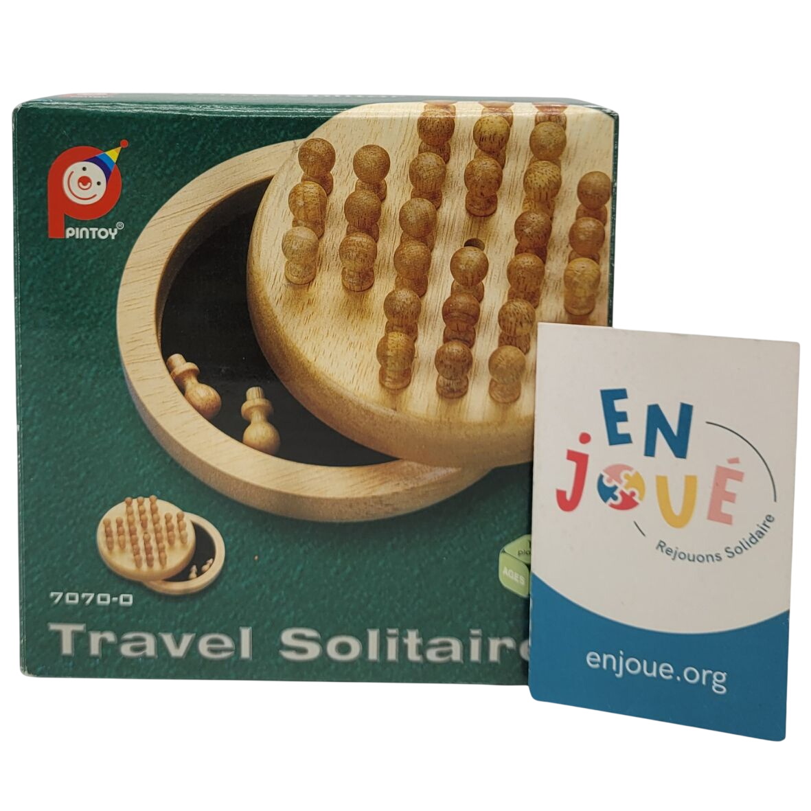 Jouet en bois Travel Solitaire de voyage - Pintoy - Dès 7 ans. Très bon état - 10,00 € Jouet en bois Travel Solitaire de voyage - Pintoy - Dès 7 ans. Très bon état reconditionné disponible sur Label Emmaüs