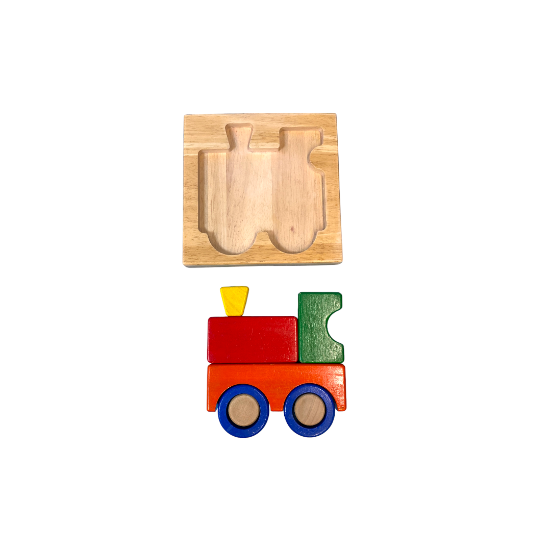 Voir photo 3 de Jouet encastrable Montessori - Locomotive Jouet encastrable Montessori - Locomotive Très bon état reconditionné photo 3