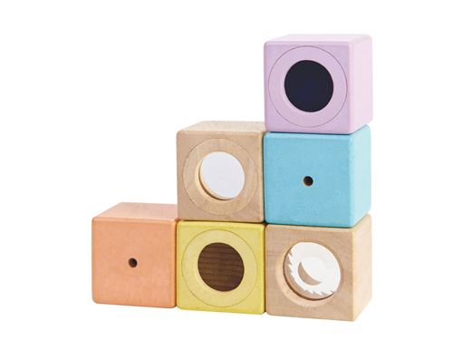 Jouets en bois Plan Toys Set de blocs sensoriels Pastel État correct PlanToys reconditionné disponible sur Fnac