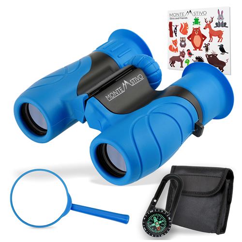 Jumelles pour enfants Norsjo Montestivo Grossissement 8x Avec boussole et sac à dos Plastique alimentaire Bleu État correct N/A reconditionné disponible sur Fnac