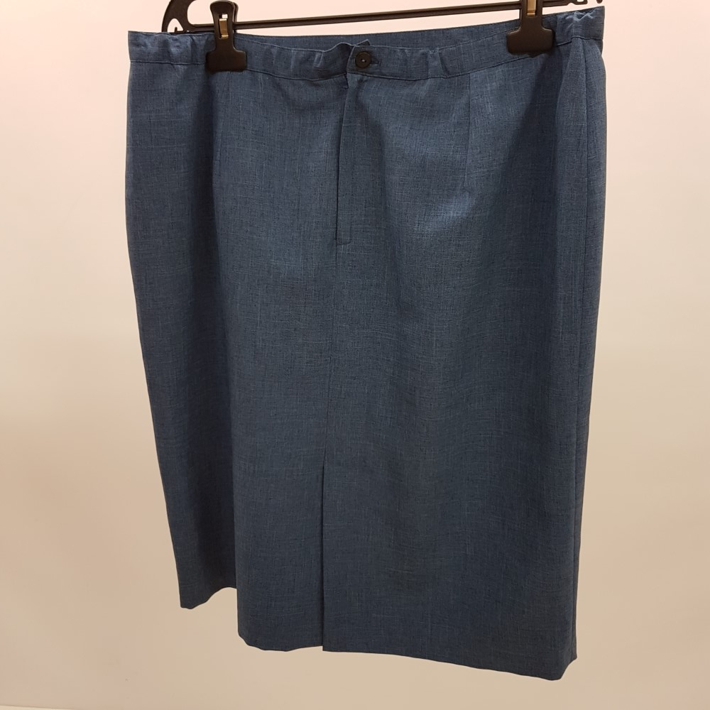 Voir photo 2 de Jupe bleu chiné - SANS MARQUE - Taille 54 Jupe bleu chiné - SANS MARQUE - Taille 54 Bon état reconditionné photo 2