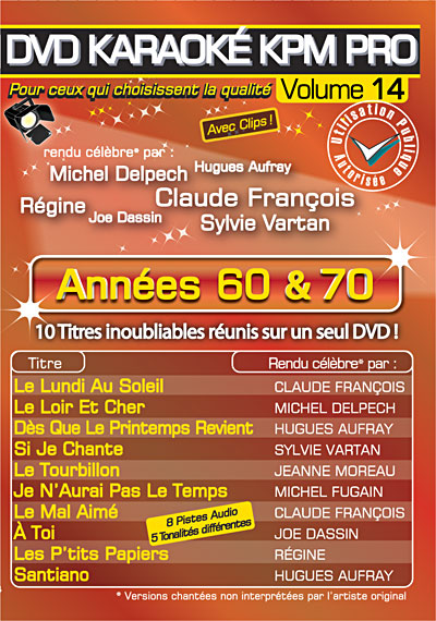 Karaoké KPM Pro volume 14 - Années 60 & 70 État correct - 42,99 € Karaoké KPM Pro volume 14 - Années 60 & 70 État correct reconditionné disponible sur Fnac | Dero