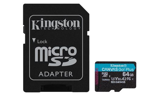 Kingston Canvas Go! Plus - Carte mémoire flash (adaptateur microSDXC vers SD inclus(e)) - 64 Go - A2 / Video Class V30 / UHS-I U3 / Class10 - microSDXC UHS-I État correct N/A reconditionné disponible sur Fnac