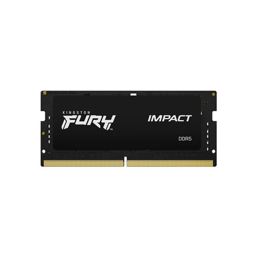 Kingston FURY Impact - DDR5 - module - 16 Go - SO DIMM 262 broches - 4800 MHz / PC5-38400 - CL38 - 1.1 V - mémoire sans tampon - on-die ECC - pour Intel Next Unit of Computing 13 Extreme Kit - NUC13RNGi9 État correct N/A reconditionné disponible sur Fnac