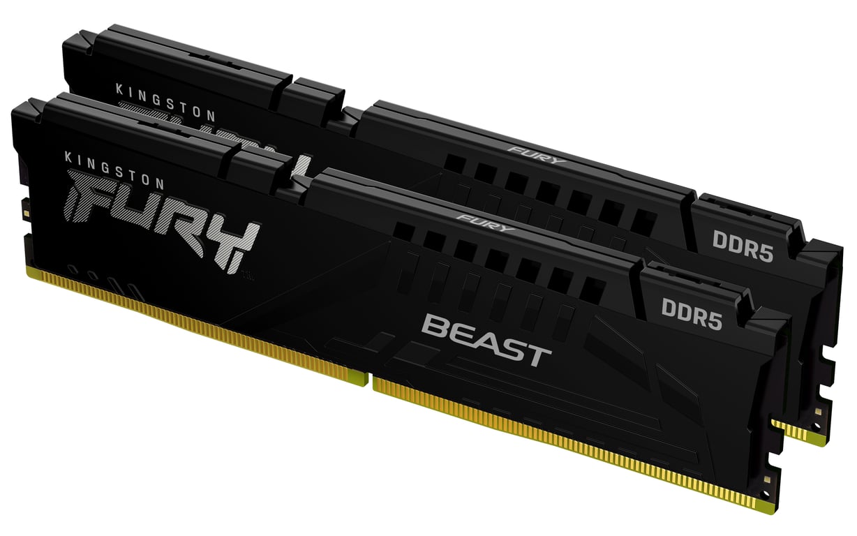 Kingston Technology FURY Beast 16 Go 5600 MT/s DDR5 CL36 DIMM (Kits de 2) Black EXPO - Excellent état Parfait état Kingston reconditionné disponible sur Pixmania