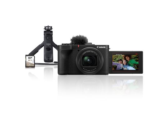 Kit Appareil photo compact Vlogging Canon PowerShot V1 + Trépied HG-100TBR + Télécommande sans-fil BR-E1 + SD 128Go État correct Canon reconditionné disponible sur Fnac