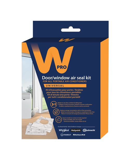 Acheter Kit d'évacuation porte et fenêtre universel Wpro pour climatiseurs portables Blanc État correct - 25,99 € | Dero Kit d'évacuation porte et fenêtre universel Wpro pour climatiseurs portables Blanc État correct Whirlpool reconditionné disponible sur Fnac | Dero