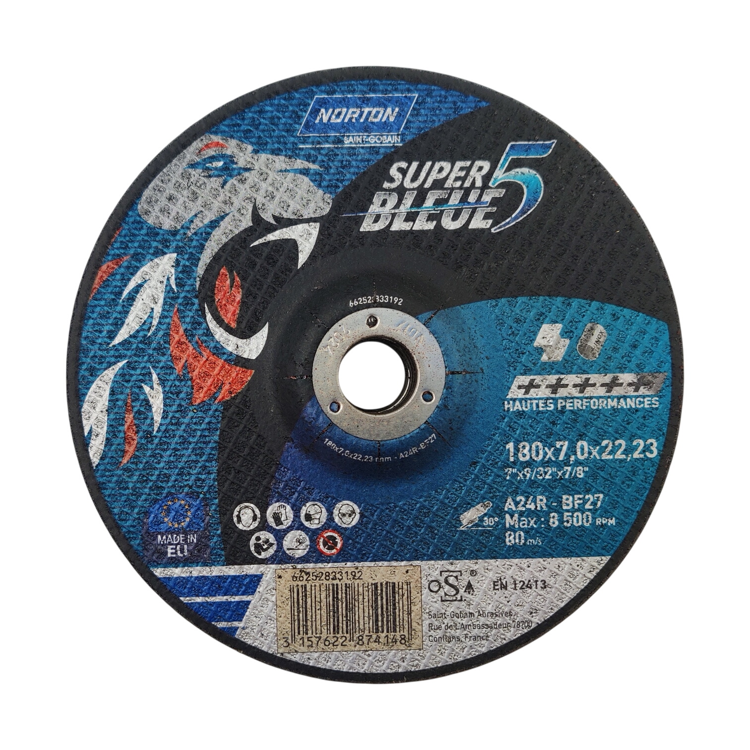Kit de 5 disques à meuler 180x7 mm pour acier et inox - 10,00 € Kit de 5 disques à meuler 180x7 mm pour acier et inox reconditionné disponible sur Label Emmaüs