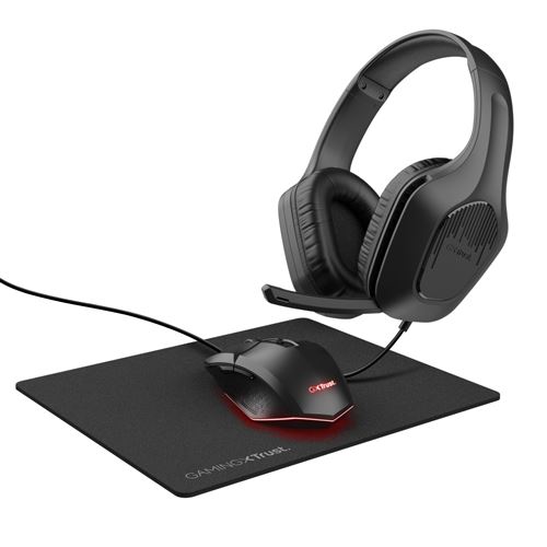 Kit de gaming 3-en-1 Trust GXT 790 Casque gaming + Souris gaming + Tapis de souris Noir État correct Trust reconditionné disponible sur Fnac