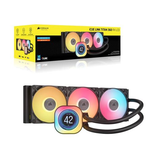 Kit Watercooling CPU Corsair ICUE LINK TITAN 360 RX LCD RGB noir État correct Corsair reconditionné disponible sur Fnac
