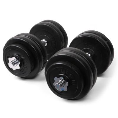 Klarfit Paire d'Haltères - 2 x Haltère avec 6 anneaux de fonte : travail Biceps, Pectoraux, Adbominaux (2 x 15kgs) - Acier chromé État correct Klarfit reconditionné disponible sur Fnac