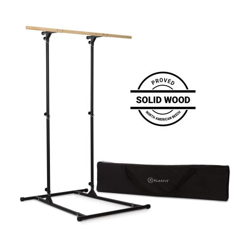 Klarfit T-Trix MultiGym Station Barre de traction en hêtre massif - charge 110 kg + sac de transport - noir État correct Klarfit reconditionné disponible sur Fnac