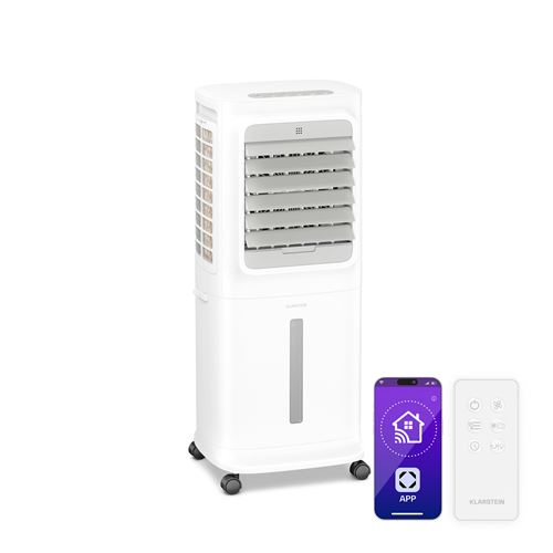 Klarstein Breezcube Ventilateur Rafraîchiseur d'air connecté 340 m³/h 10L 30 m² 3 modes 50W Blanc Occasion N/A reconditionné disponible sur Fnac | Dero