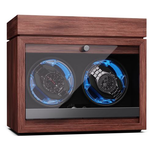 Klarstein Brienz 2 remontoir de montre 2 montres 4 modes aspect bois éclairage Marron État correct N/A reconditionné disponible sur Fnac