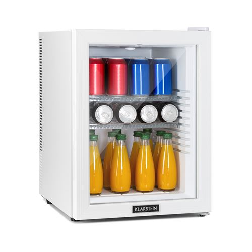 Klarstein Brooklyn 42 White Mini réfrigérateur CEE F porte vitrée LED clayette blanc État correct Klarstein reconditionné disponible sur Fnac