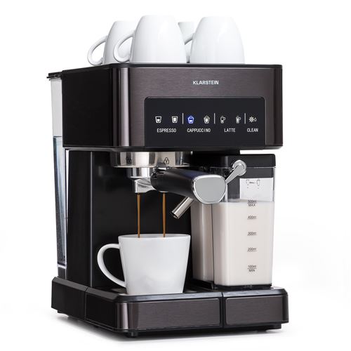 Klarstein Cafetière Mousseur de Lait Machine à Café et Machine à Expresso 20 Bar 1350W Noir État correct N/A reconditionné disponible sur Fnac