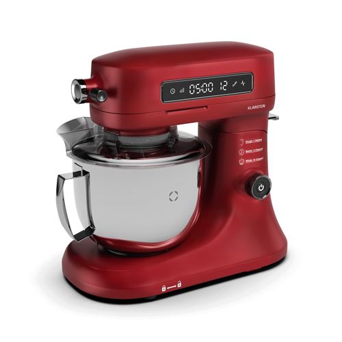 Klarstein Chiara Robot Pâtissier Écran LCD 5 L Bol Inox Robot de cuisine 1600 W Silencieux Rouge État correct N/A reconditionné disponible sur Fnac