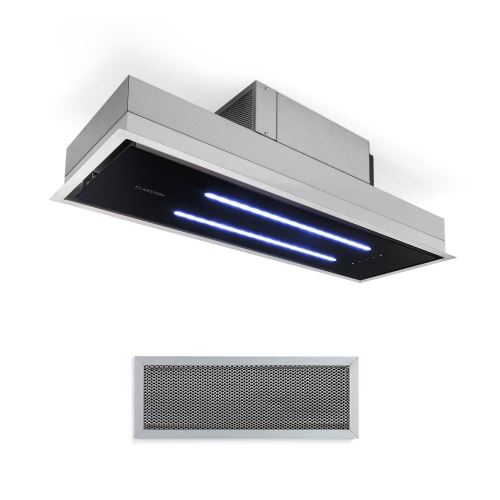 Klarstein High Line Hotte de plafond 77cm - 410m3/h - 3 niveaux - Télécommande - Classe C - Noire État correct Klarstein reconditionné disponible sur Fnac