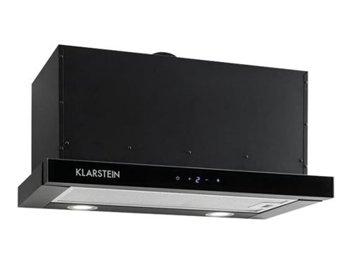 Klarstein - Hotte - Téléscopique - largeur : 60 cm - profondeur : 48.5 cm - extraction et recirculation (avec kit de recirculation supplémentaire) - noir État correct reconditionné disponible sur Fnac