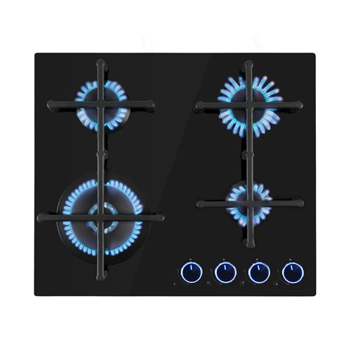 Klarstein Illuminosa 4 - Table de cuisson à gaz, 4 brûleurs Sabaf , surface vitrocéramique État correct reconditionné disponible sur Fnac
