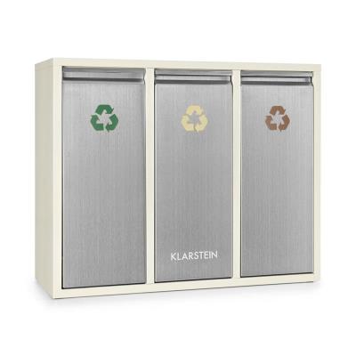 Klarstein Poubelle écologique triple pour tri sélectif & recyclage en cuisine ou au bureau - 45L au total (3x 15L) beige État correct Klarstein reconditionné disponible sur Fnac