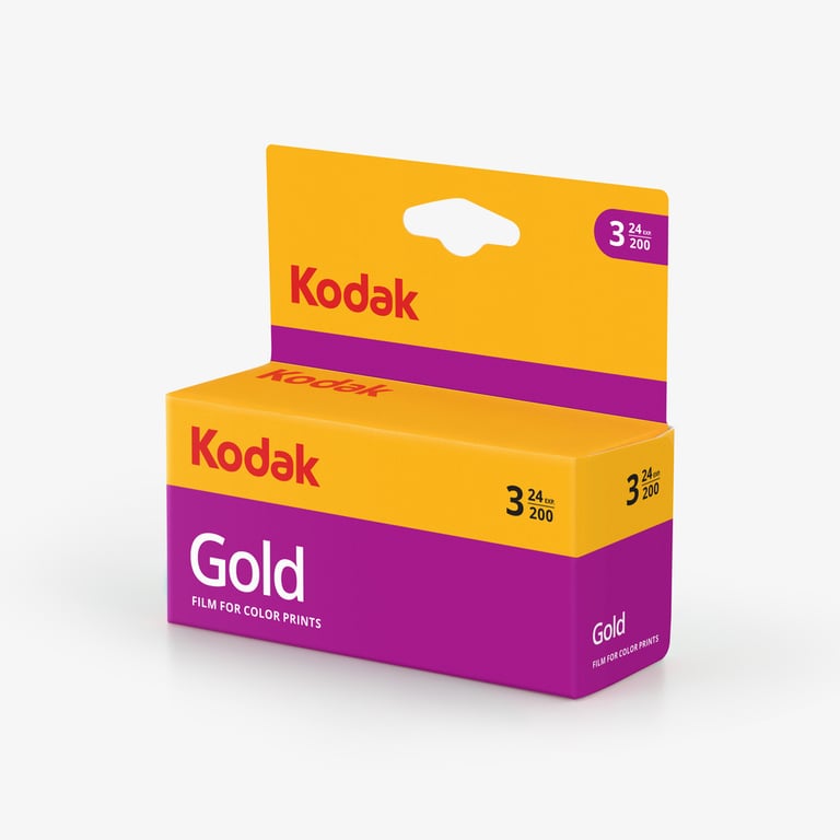 KODAK Pack 3 x Pellicule Kodak Gold Couleur 200 ISO - Format 135 - 35 mm -24 poses - Excellent état Parfait état Kodak reconditionné disponible sur Pixmania