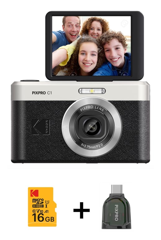 Kodak PIXPRO C1 1/3 Appareil-photo compact 13 MP CMOS 4160 x 3120 pixels Noir - Excellent état Parfait état Kodak reconditionné disponible sur Pixmania