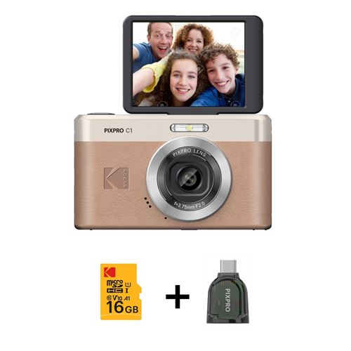 Kodak Pixpro C1 - Appareil photo numerique, avec carte micro SD 16 Go et lecteur de carte TF - Marron État correct N/A reconditionné disponible sur Fnac