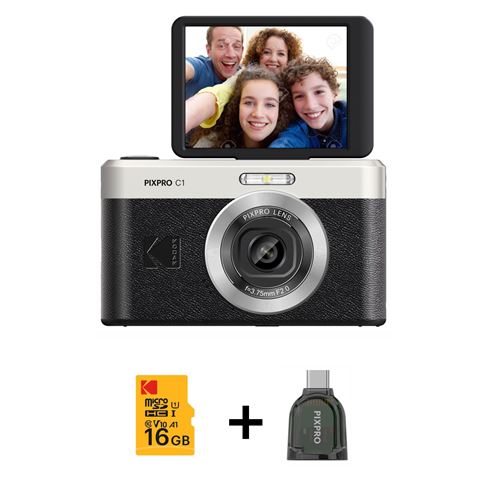 Kodak Pixpro C1 - Appareil photo numerique, avec carte micro SD 16 Go et lecteur de carte TF - Noir État correct N/A reconditionné disponible sur Fnac