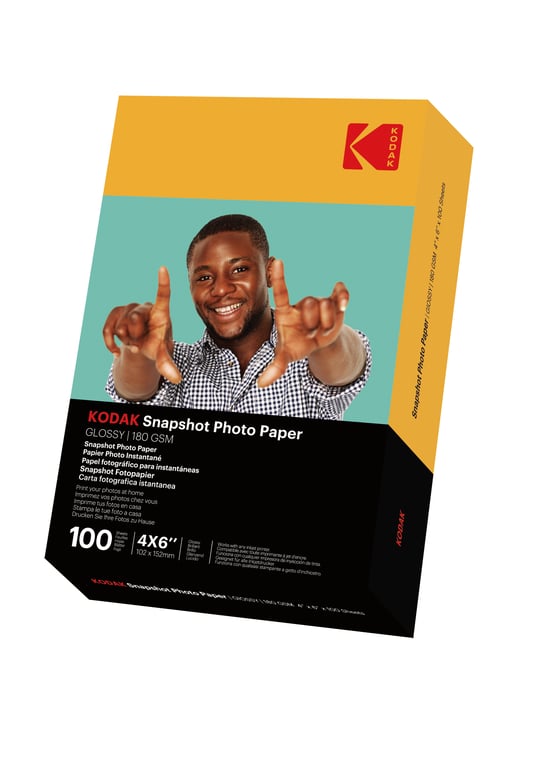 KODAK Snapshot Photo Paper - Papiers Photo Instantanés, Finition Brillante, Pack de 100 Feuilles de Papier Photo, Format 102 x 152mm, 180 gsm, Compatible avec Imprimantes Jet d'Encre - Excellent état Parfait état Kodak reconditionné disponible sur Pixmania | Dero