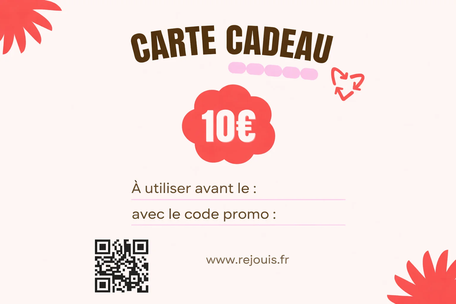 La Carte cadeau Rejouis — 10€ reconditionné disponible sur Rejouis | Dero
