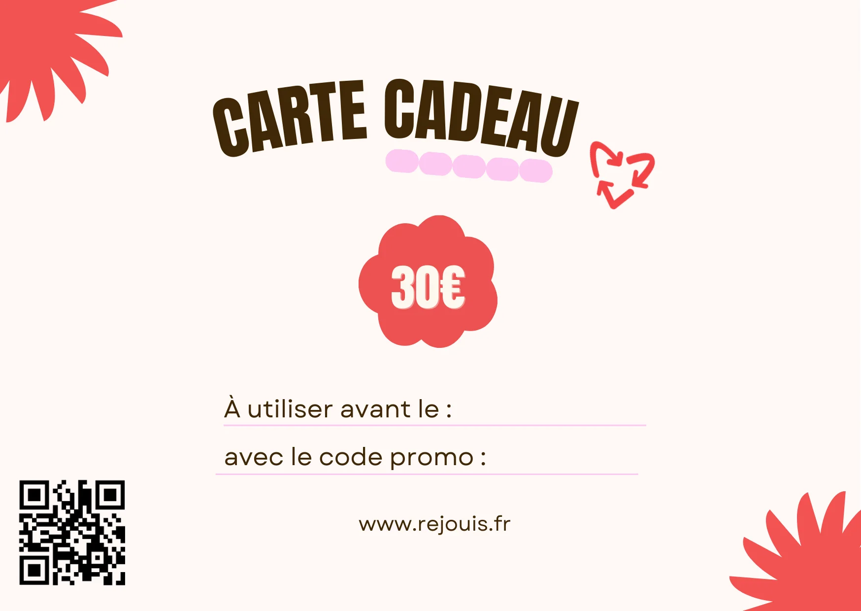 Acheter La Carte cadeau Rejouis — 30€ - 30,00 € | Dero La Carte cadeau Rejouis — 30€ reconditionné disponible sur Rejouis | Dero